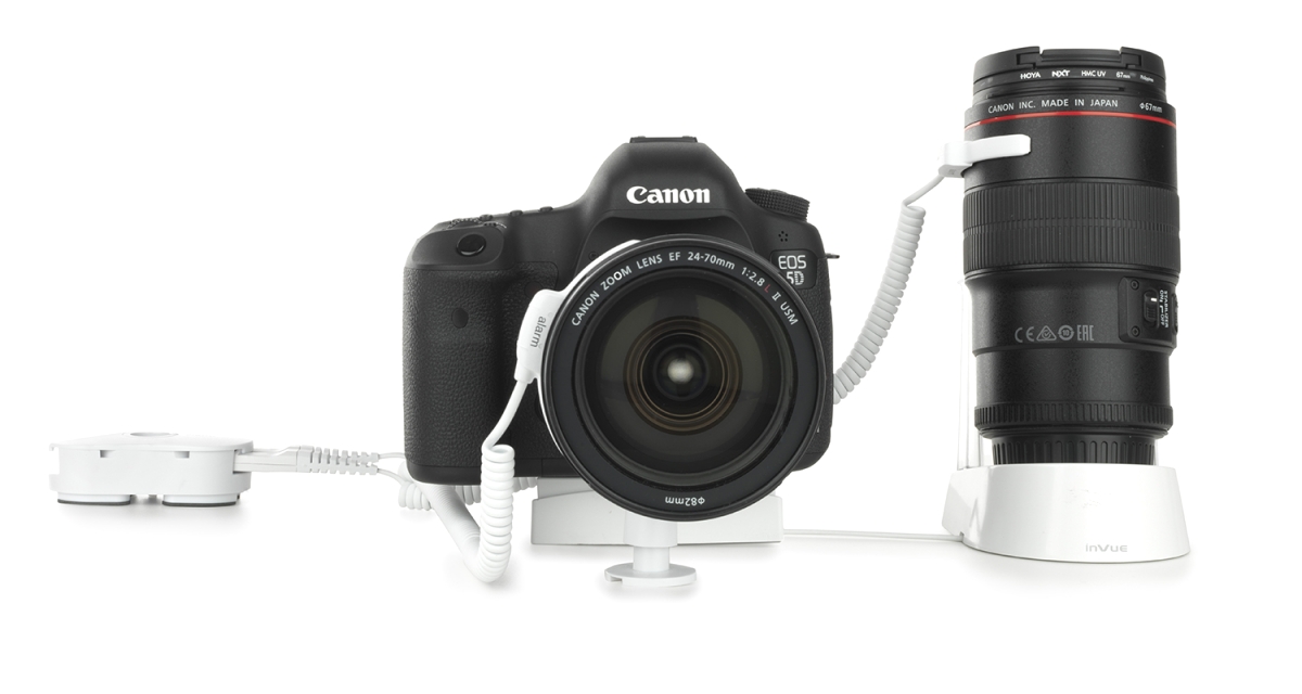 Thiết bị bảo vệ ống kính máy ảnh Canon trưng bày LS100