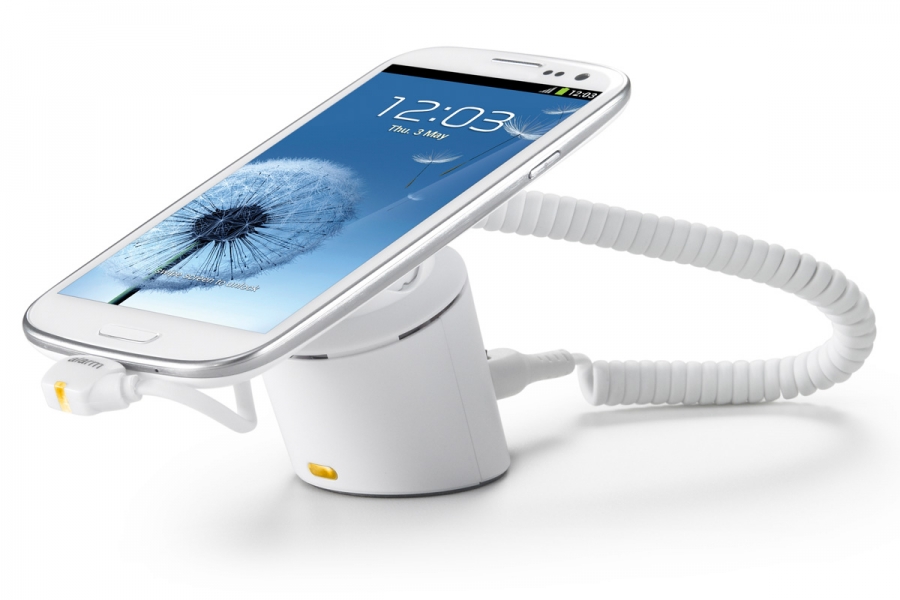 Thiết bị bảo vệ điện thoại samsung trưng bày - loại chân đế nghiêng, không có ngàm