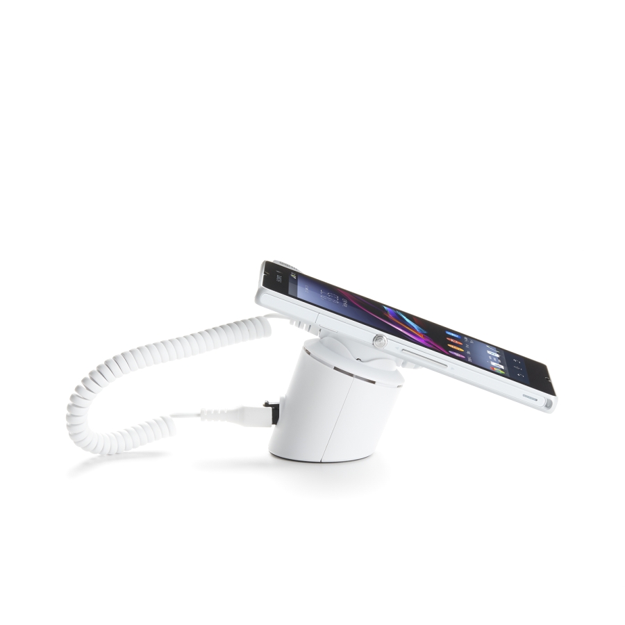 Thiết bị bảo vệ điện thoại Sony Xperia trưng bày trên bàn trải nghiệm